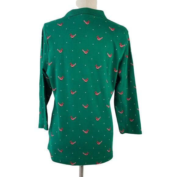 Kim Rogers Green Red Cardinals Long Sleeve Soft Top Size Medium - Picture 2 of 4